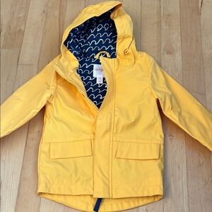 Cat & Jack Yellow Raincoat with Navy Lining